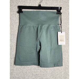 IVL Collective Bike Shorts Sage Green High Waist Pull On NWT Size XS/S